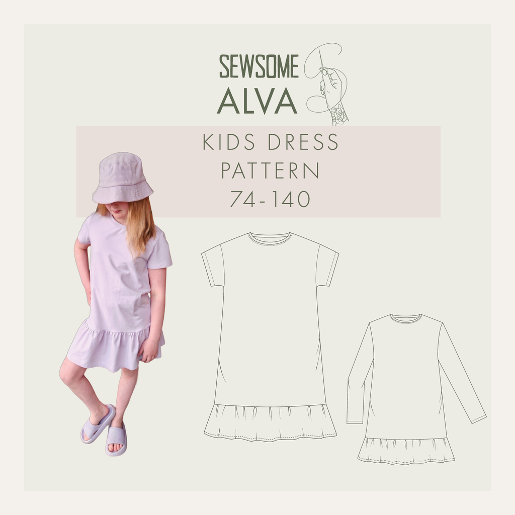 Alva lasten mekko 74-140 cm