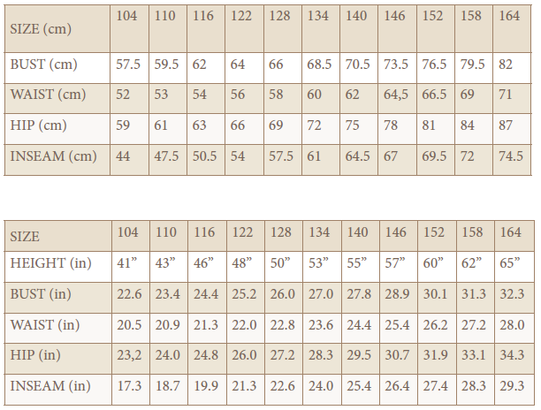 Helmi lasten housut 104-164 cm